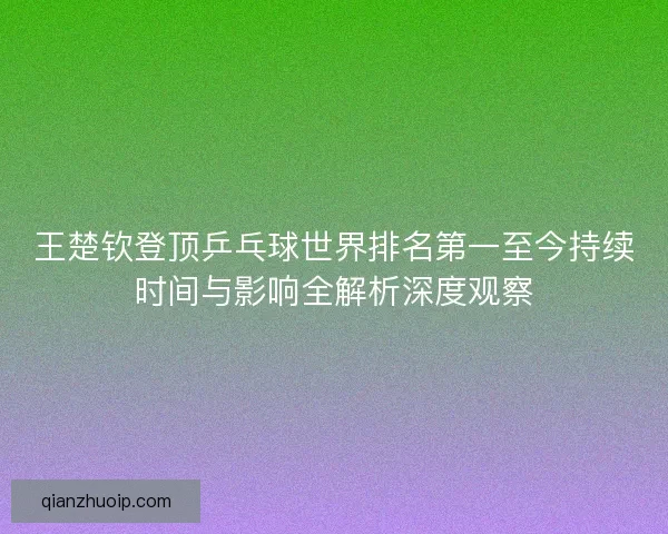 王楚钦登顶乒乓球世界排名第一至今持续时间与影响全解析深度观察 王楚钦登顶乒乓球世界排名第一至今持续时间与影响全解析深度观察