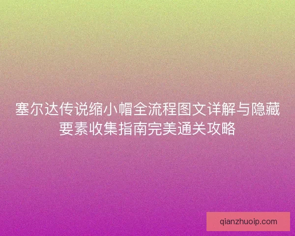 塞尔达传说缩小帽全流程图文详解与隐藏要素收集指南完美通关攻略