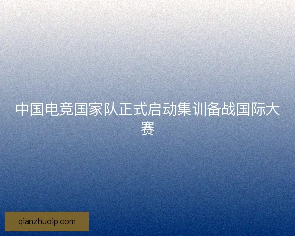 中国电竞国家队正式启动集训备战国际大赛