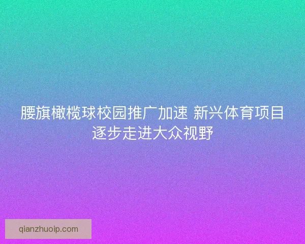 腰旗橄榄球校园推广加速 新兴体育项目逐步走进大众视野