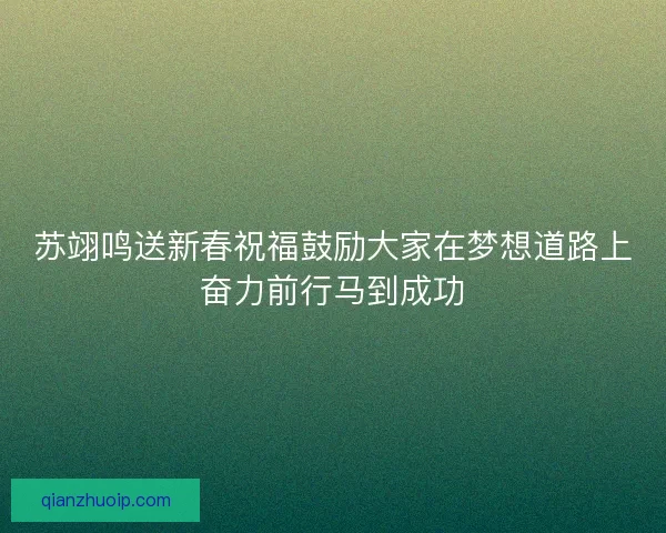 苏翊鸣送新春祝福鼓励大家在梦想道路上奋力前行马到成功 苏翊鸣送新春祝福鼓励大家在梦想道路上奋力前行马到成功